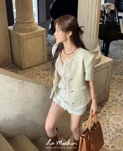 時髦短袖小香外套